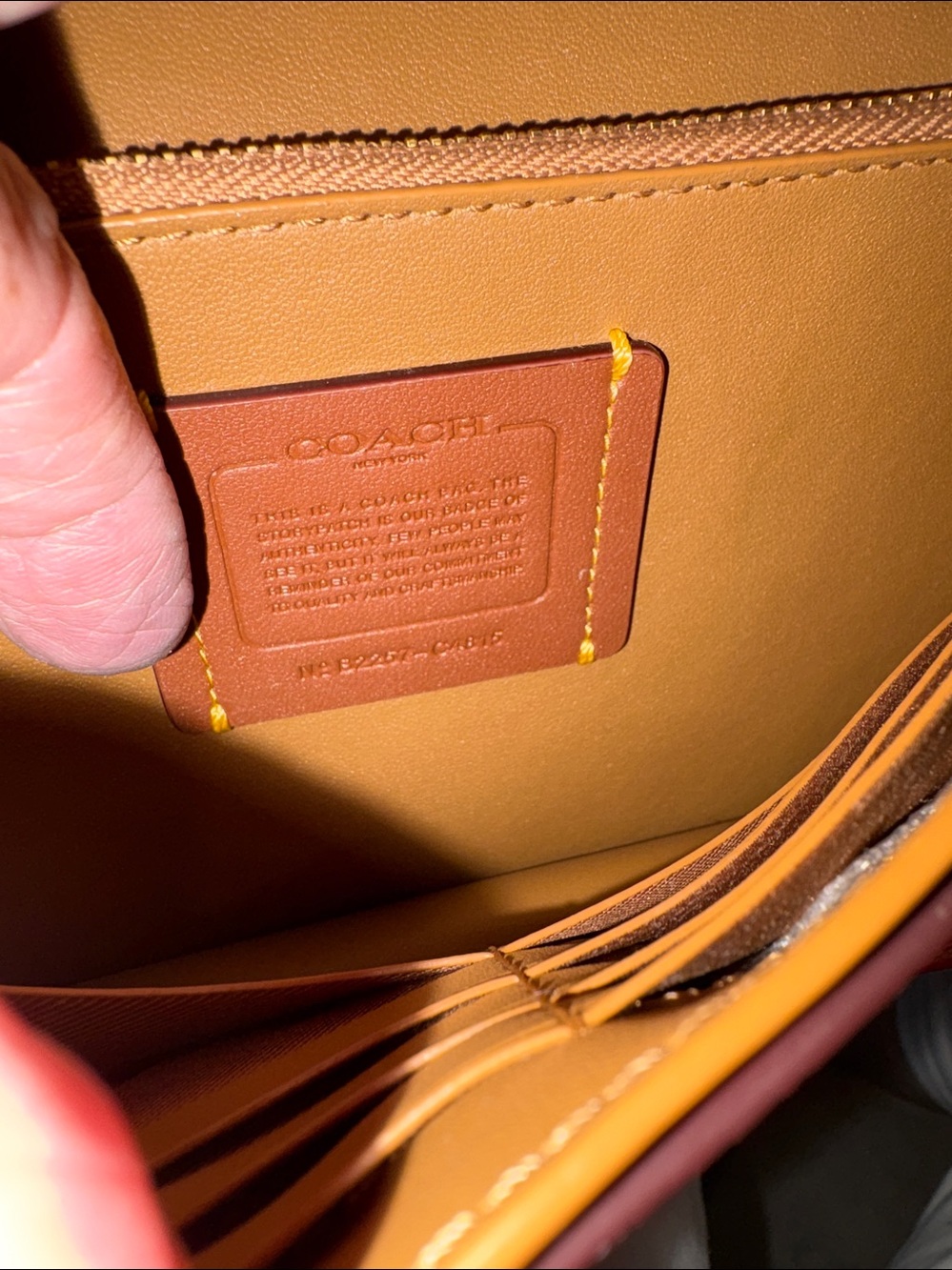 Coach Hayden Leather Crossbody bag Clutch Orange  exterior slip pocket  like new - Picture 15 of 15